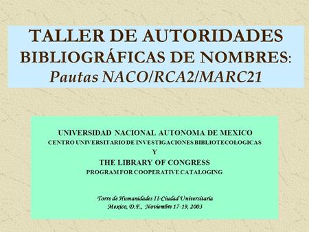 UNIVERSIDAD NACIONAL AUTONOMA DE MEXICO