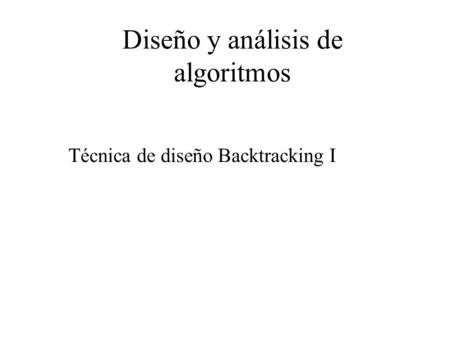 Diseño y análisis de algoritmos