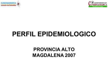PERFIL EPIDEMIOLOGICO PROVINCIA ALTO MAGDALENA 2007.