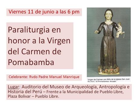 Paraliturgia en honor a la Virgen del Carmen de Pomabamba