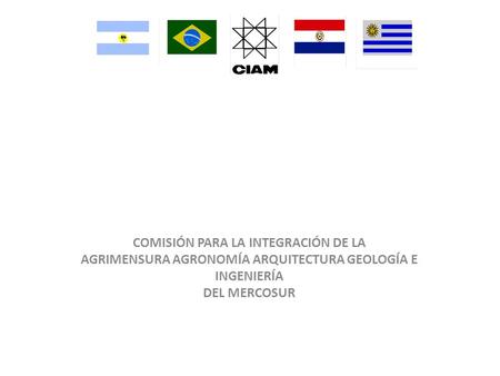 COMISIÓN PARA LA INTEGRACIÓN DE LA AGRIMENSURA AGRONOMÍA ARQUITECTURA GEOLOGÍA E INGENIERÍA DEL MERCOSUR.