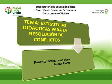 TEMA: ESTRATEGIAS DIDÁCTICAS PARA LA RESOLUCIÓN DE CONFLICTOS