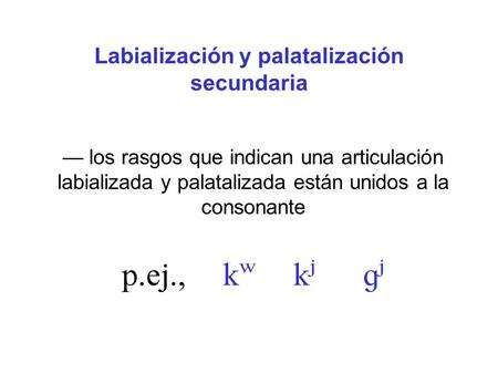 Labialización y palatalización secundaria