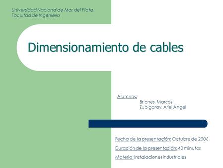 Dimensionamiento de cables