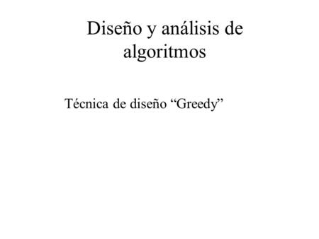 Diseño y análisis de algoritmos