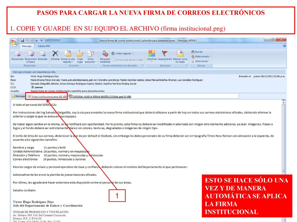 PASOS PARA CARGAR LA NUEVA FIRMA DE CORREOS ELECTRÓNICOS - ppt descargar