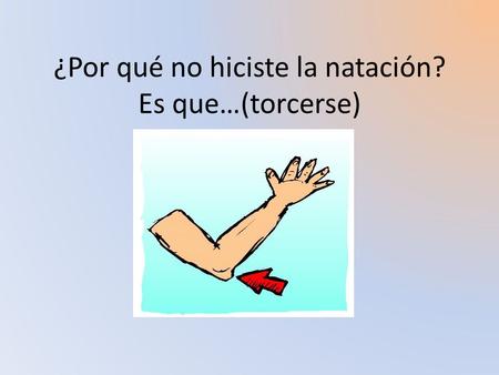 ¿Por qué no hiciste la natación? Es que…(torcerse)