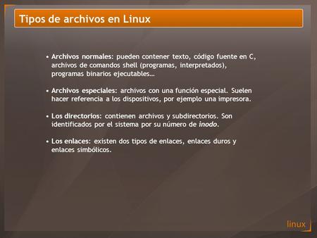 Tipos de archivos en Linux