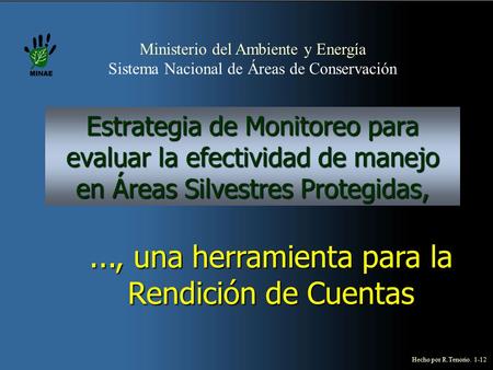 Estrategia de Monitoreo para evaluar la efectividad de manejo en Áreas Silvestres Protegidas,..., una herramienta para la Rendición de Cuentas Ministerio.