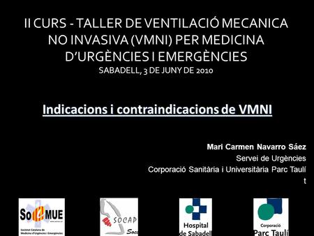 Indicacions i contraindicacions de VMNI