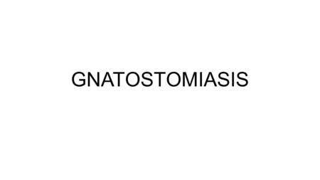 GNATOSTOMIASIS. INTRODUCCIÓN La gnathostomosis es una zoonosis ocasionada por especies de nematodos del género Gnathostoma. En el humano las larvas de.