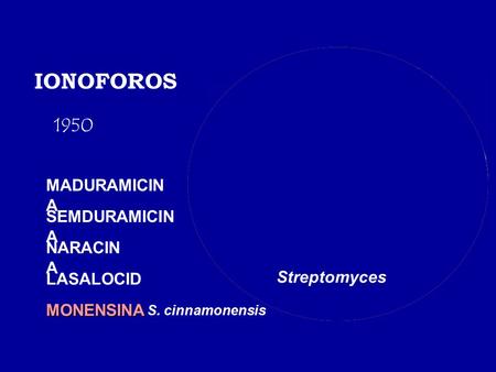 IONOFOROS 1950 MADURAMICINA SEMDURAMICINA NARACINA Streptomyces