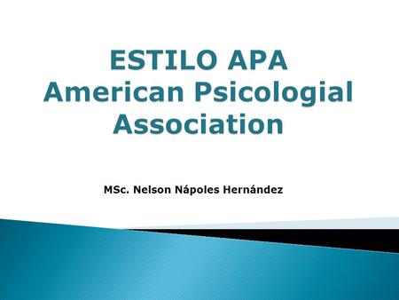 ESTILO APA American Psicologial Association