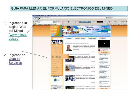 GUIA PARA LLENAR EL FORMULARIO ELECTRONICO DEL MINED