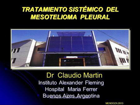 TRATAMIENTO SISTÉMICO DEL MESOTELIOMA PLEURAL