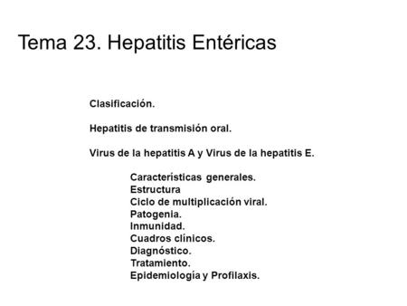 Tema 23. Hepatitis Entéricas