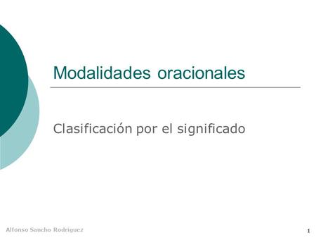 Modalidades oracionales