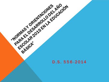 “NORMAS Y ORIENTACIONES PARA EL DESARROLLO DEL AÑO ESCOLAR 2015 EN LA EDUCACIÓN BÁSICA” D.S. 556-2014.