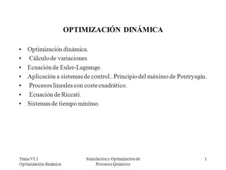 OPTIMIZACIÓN DINÁMICA