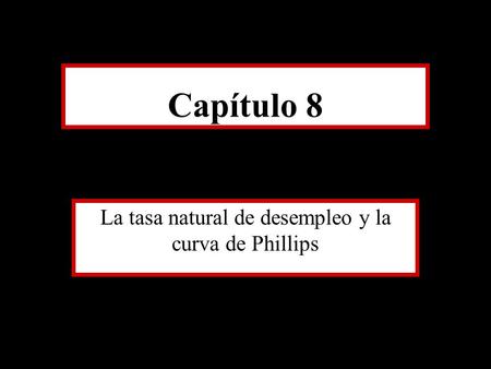 La tasa natural de desempleo y la curva de Phillips