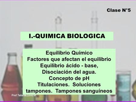 I.-QUIMICA BIOLOGICA Equilibrio Químico