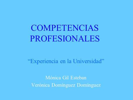 COMPETENCIAS PROFESIONALES