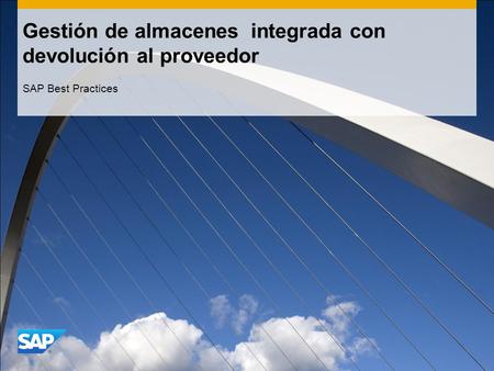 Gestión de almacenes integrada con devolución al proveedor SAP Best Practices.