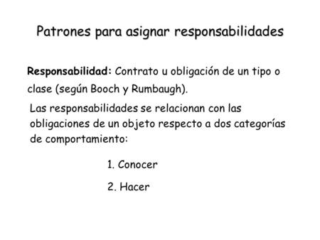 Patrones para asignar responsabilidades