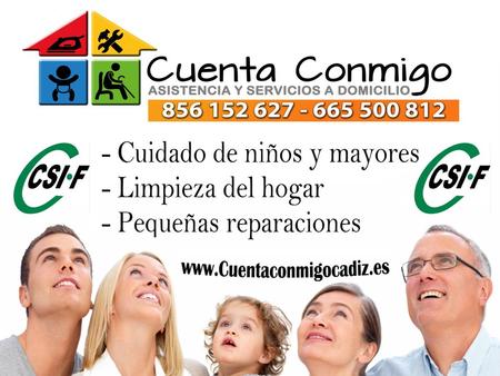 Cuenta Conmigo es una empresa que trabaja con un objetivo único y primordial: satisfacer la demanda que existe en los servicios a domicilio en Cádiz Capital,