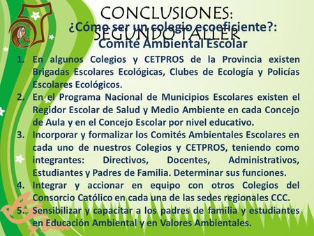 CONCLUSIONES: SEGUNDO TALLER
