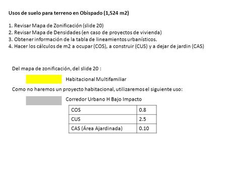 Usos de suelo para terreno en Obispado (1,524 m2)