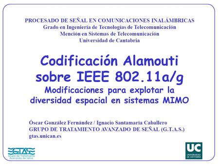 PROCESADO DE SEÑAL EN COMUNICACIONES INALÁMBRICAS