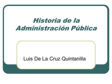Historia de la Administración Pública