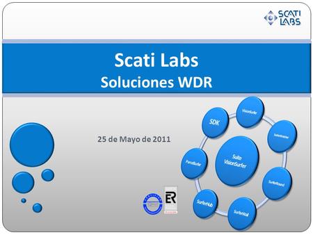 Scati Labs Soluciones WDR 25 de Mayo de 2011. Escenarios Solución Ejemplo Gama WDR de Scati Tecnología IP Cámara Box WDR Cámara Minidomo WDR Cámara Minidomo.