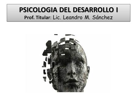 PSICOLOGIA DEL DESARROLLO I Prof. Titular: Lic. Leandro M. Sánchez