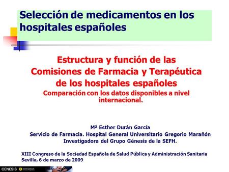 Selección de medicamentos en los hospitales españoles