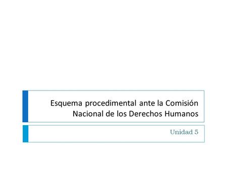 Esquema procedimental ante la Comisión Nacional de los Derechos Humanos Unidad 5.