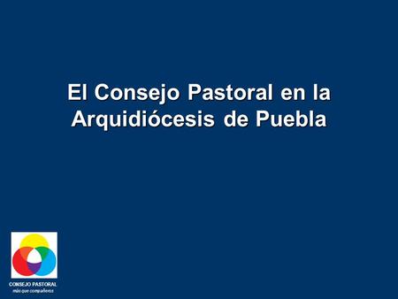 CONSEJO PASTORAL más que compañeros El Consejo Pastoral en la Arquidiócesis de Puebla.