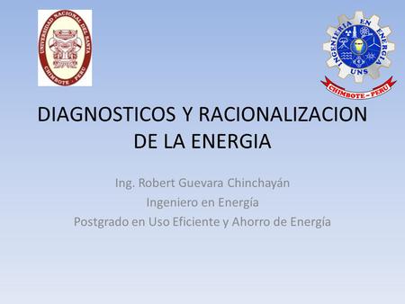 DIAGNOSTICOS Y RACIONALIZACION DE LA ENERGIA