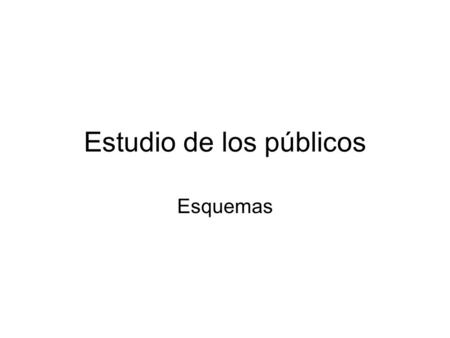 Estudio de los públicos Esquemas. Metodologías y coherencia epistemológica El estudio de los públicos se resume en 2 grandes modos de abordaje técnico: