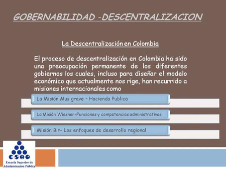 La Descentralización en Colombia