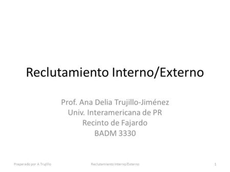 Reclutamiento Interno/Externo