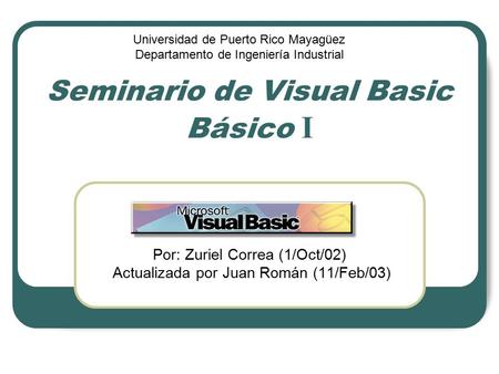 Seminario de Visual Basic Básico I