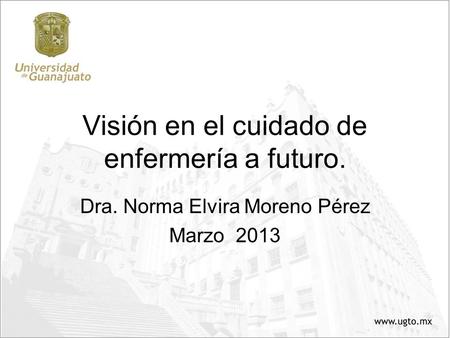 Visión en el cuidado de enfermería a futuro.