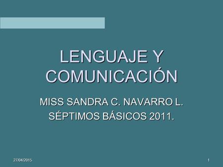 LENGUAJE Y COMUNICACIÓN