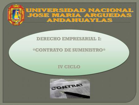 DERECHO EMPRESARIAL I: *CONTRATO DE SUMINISTRO*