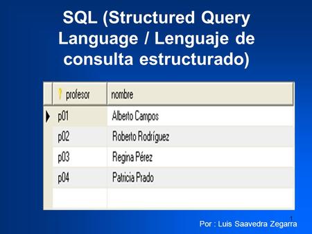 SQL (Structured Query Language / Lenguaje de consulta estructurado)‏