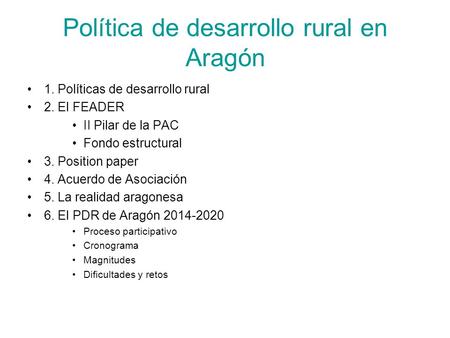Política de desarrollo rural en Aragón