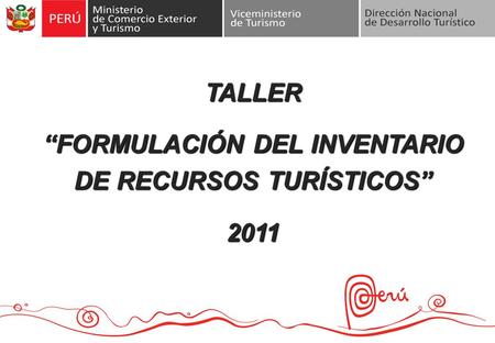 “FORMULACIÓN DEL INVENTARIO DE RECURSOS TURÍSTICOS”