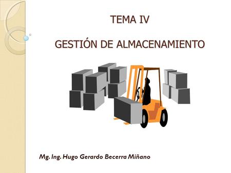 TEMA IV GESTIÓN DE ALMACENAMIENTO